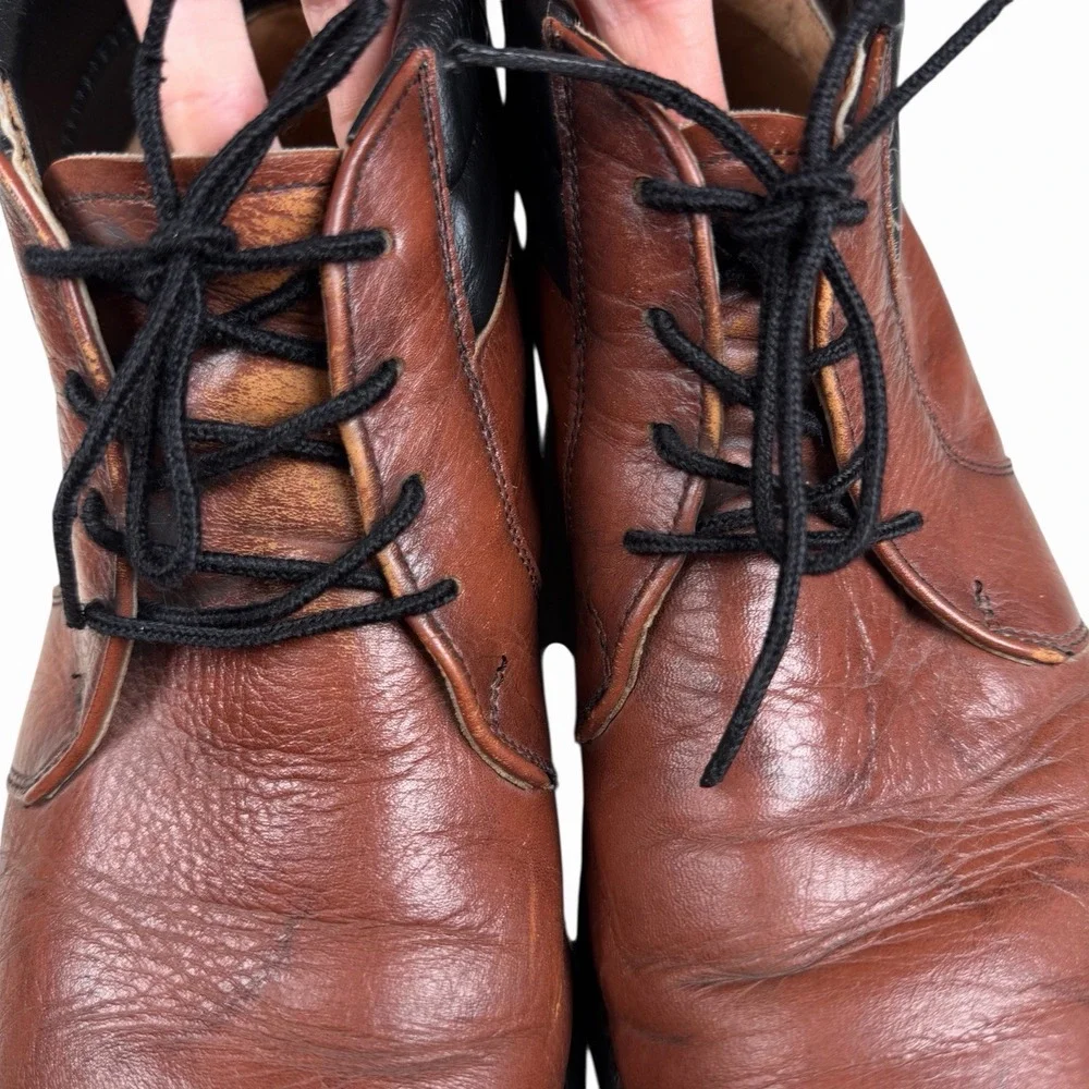 Mason Shoe Men's Brown Leather Ankle Boots Size 10 D Lace-Up Casual‎ Workwear